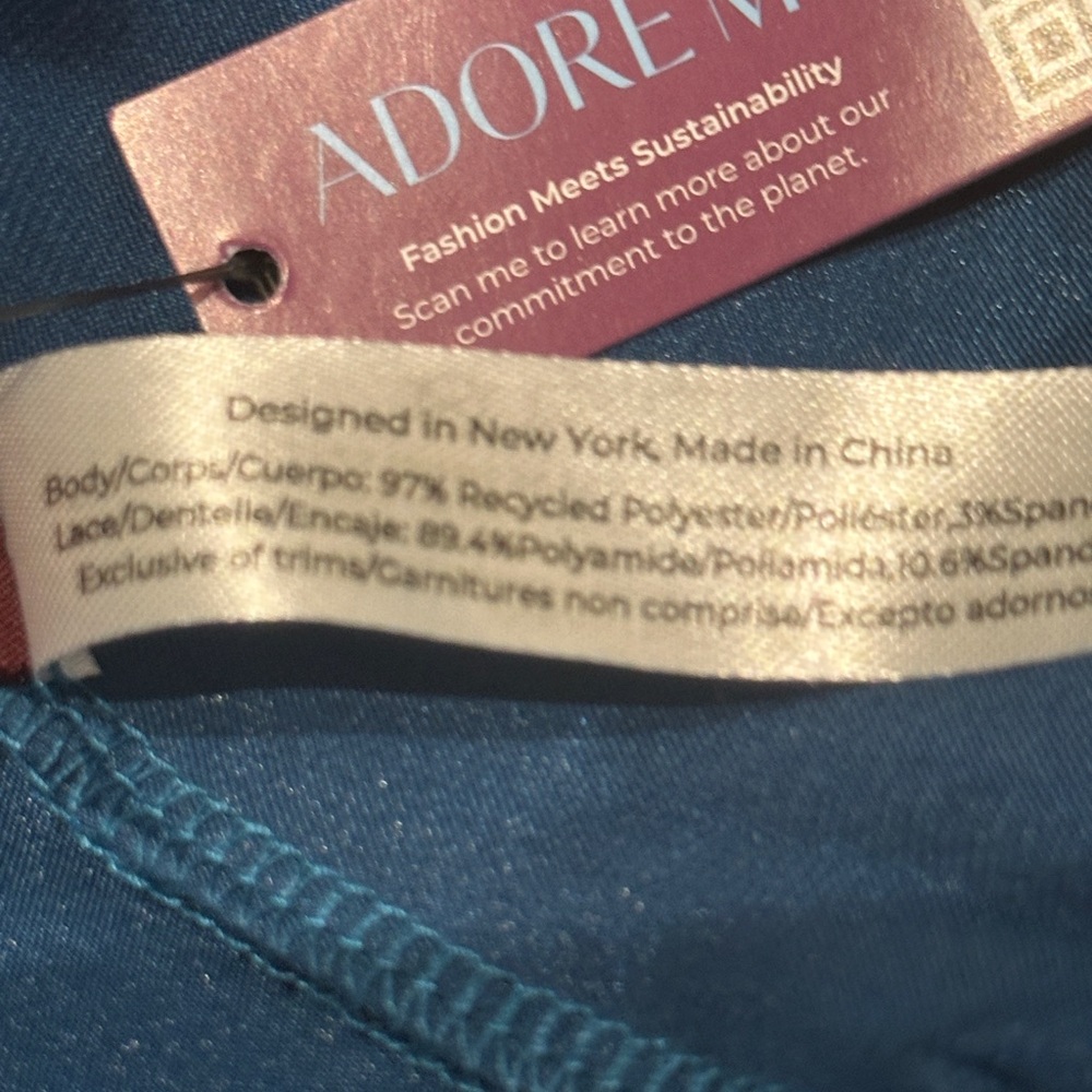 Adore Me Midnight Blue Chemise with Lace Accents - Picture 12 of 12